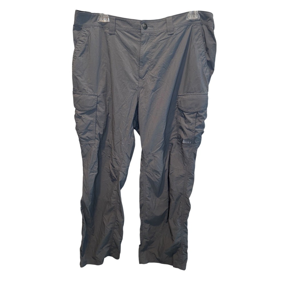 REI Mens Gray Cargo Hiking Lightweight Nylon Utility Pants XL x 30L
